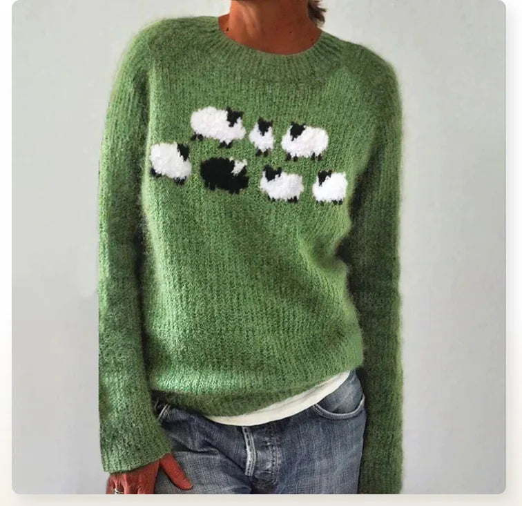 Green Poppy™ - Retro Cozy Sweater