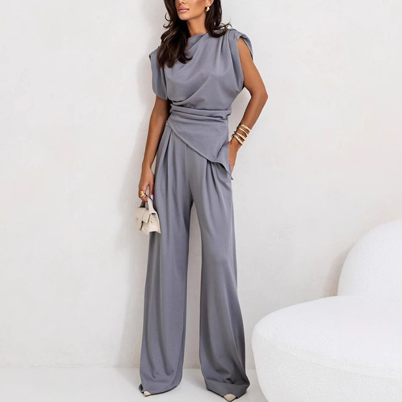 Women's Refined Knit Top and Wide Trouser Two-Piece Set - photo 2