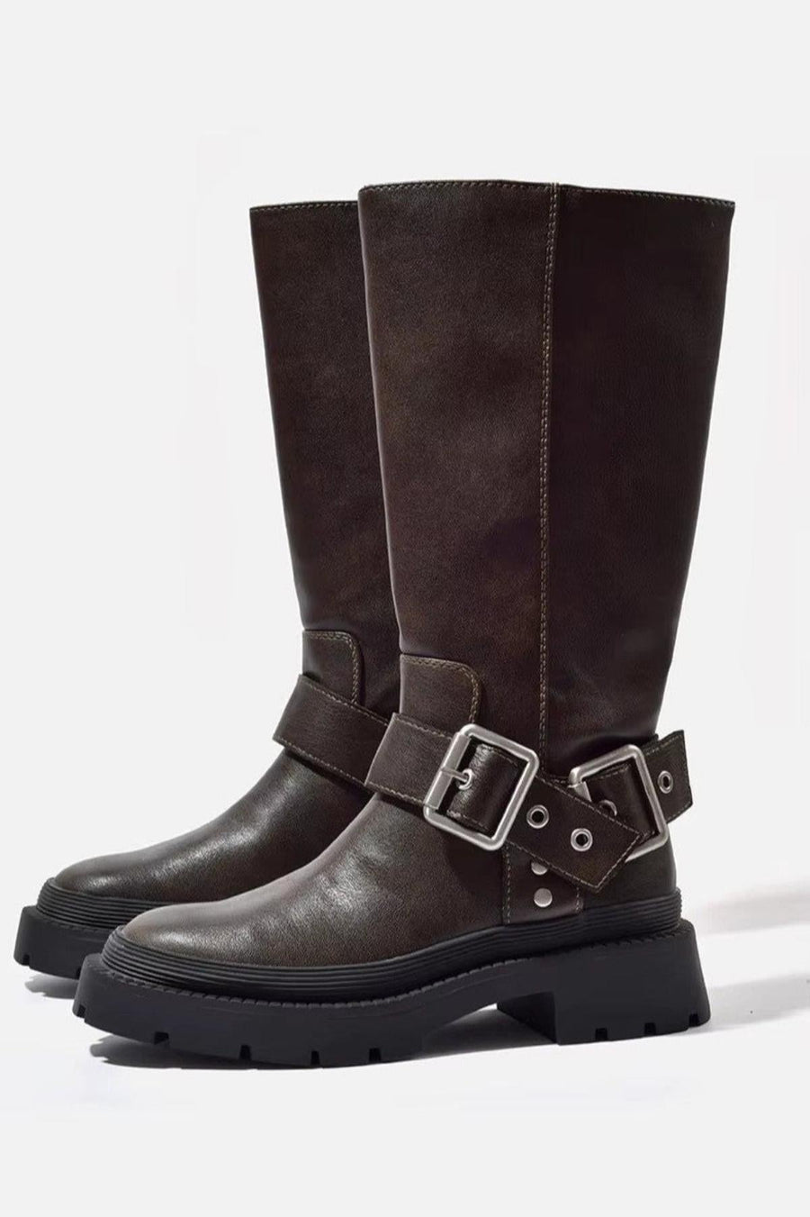 Knee-High Chunky Flat Boots - photo 1