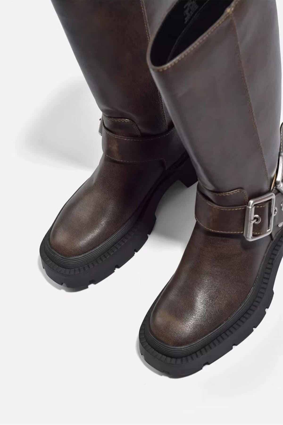 Knee-High Chunky Flat Boots - photo 4