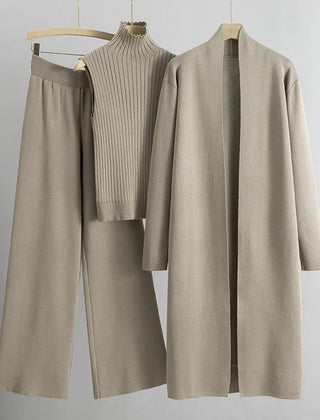 Beige Women's Elegant Three-Piece Coordinated Set in Versatile Colours
