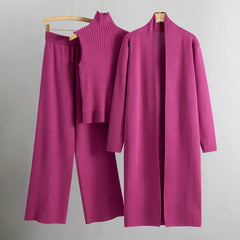 Pink Women's Elegant Three-Piece Coordinated Set in Versatile Colours