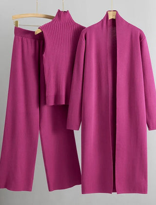 Pink Women's Elegant Three-Piece Coordinated Set in Versatile Colours