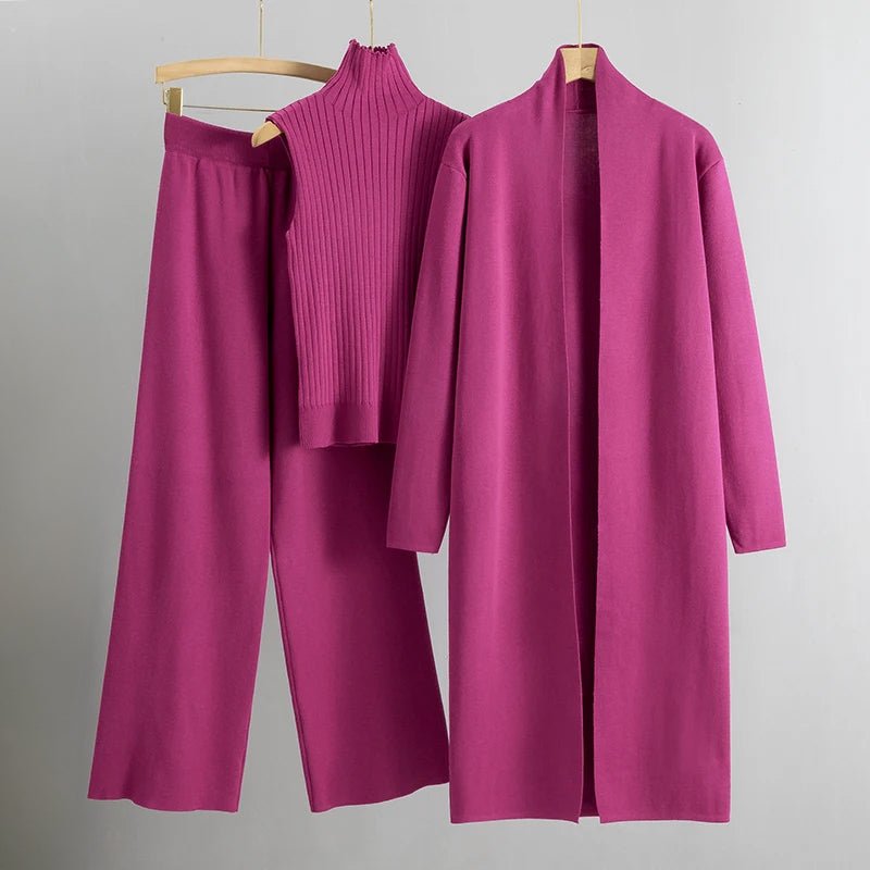 Pink Women's Elegant Three-Piece Coordinated Set in Versatile Colours