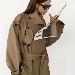 Women's Oversized Long Trench Coat - photo 2