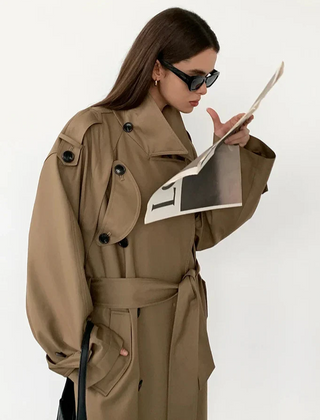 Women's Oversized Long Trench Coat - photo 2
