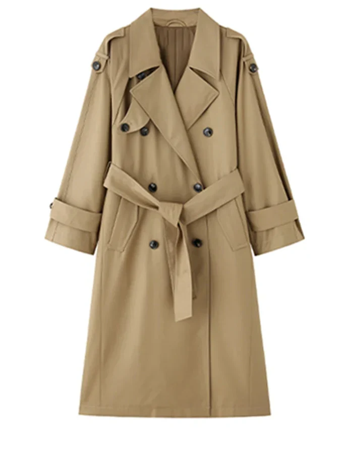 Women's Oversized Long Trench Coat - photo 4