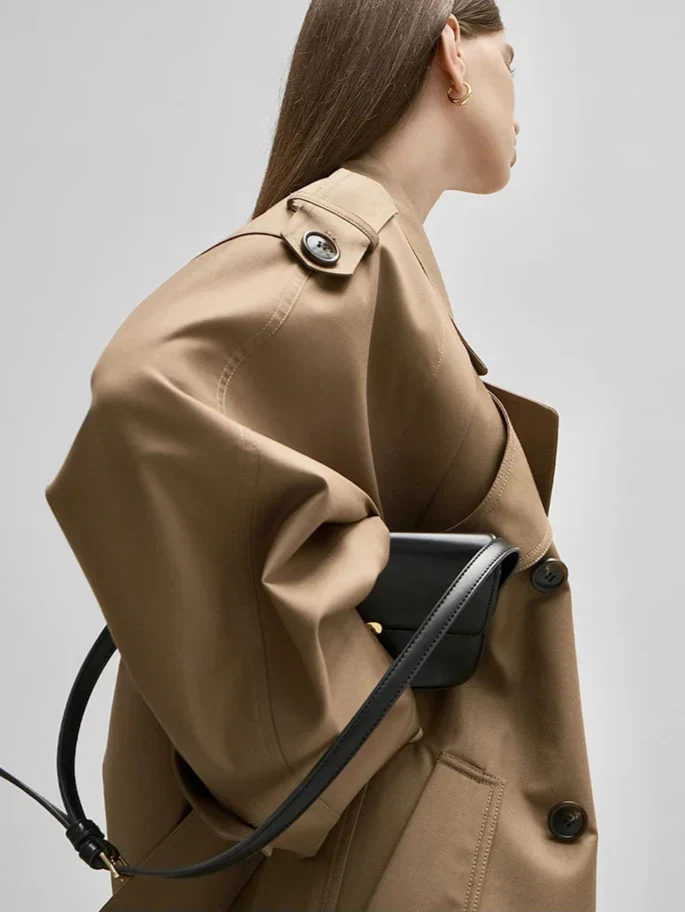 Women's Oversized Long Trench Coat - photo 6