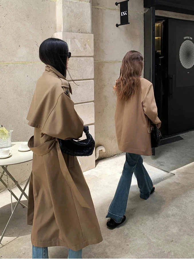 Women's Oversized Long Trench Coat - photo 7