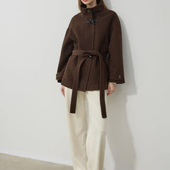 Women's Classic Wool Toggle Coat with Belted Waist - photo 2