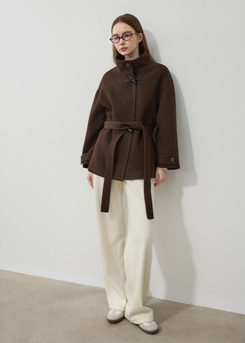 Women's Classic Wool Toggle Coat with Belted Waist - photo 2