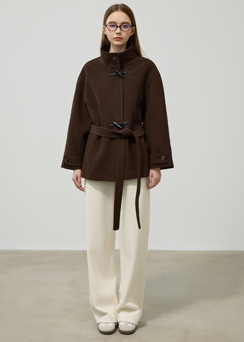 Women's Classic Wool Toggle Coat with Belted Waist - photo 3