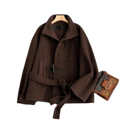 Women's Classic Wool Toggle Coat with Belted Waist - photo 5