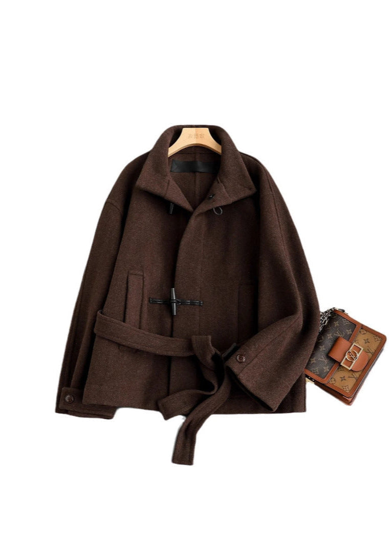 Women's Classic Wool Toggle Coat with Belted Waist - photo 5