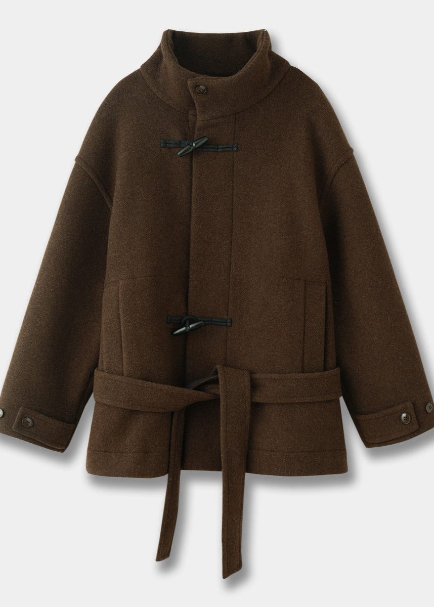 Women's Classic Wool Toggle Coat with Belted Waist - photo 4