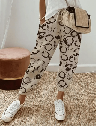 Print Luna | Retro High-Waist Pants for Women | Casual & Smart