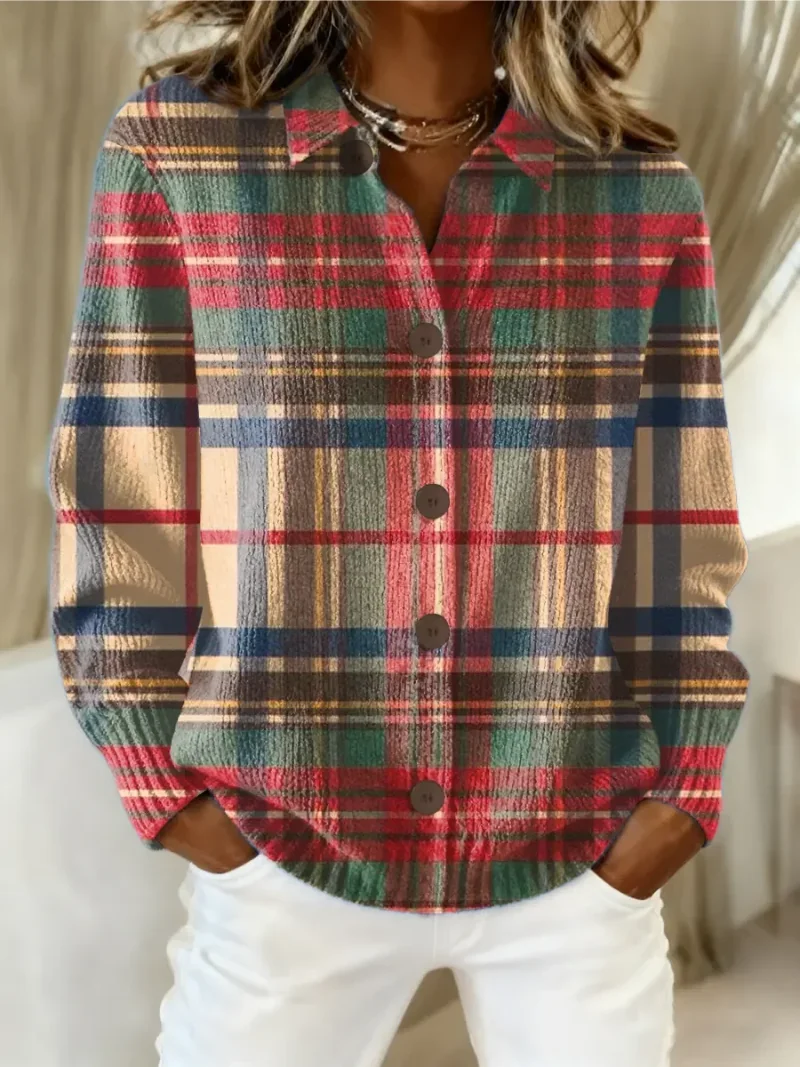 Multicolor Gloria | Multicolor Plaid Button Cardigan