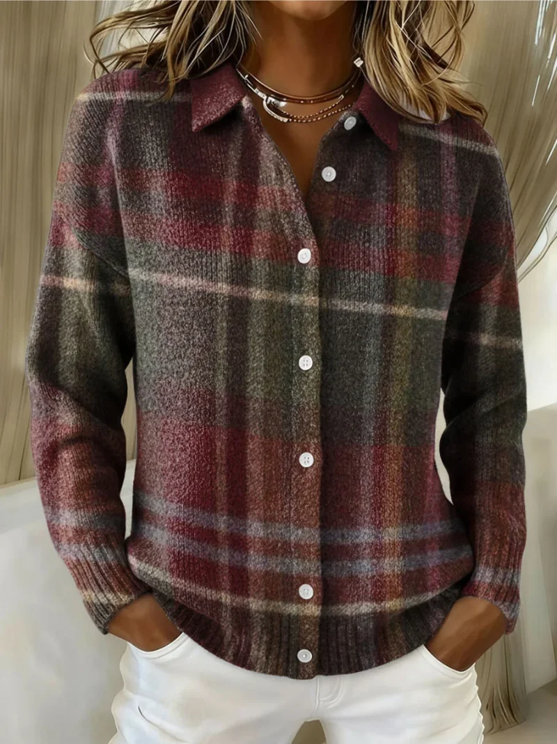 Multicolor Eleanor | Classic Plaid Knit Cardigan