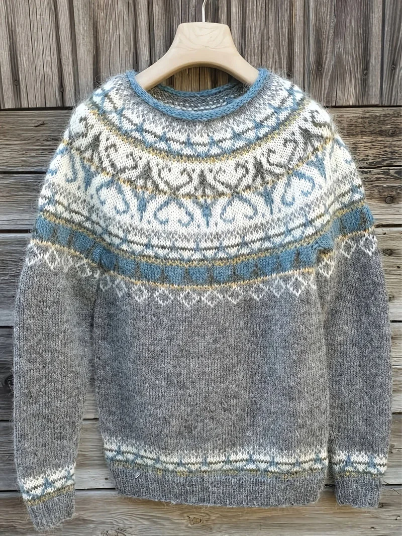 Multicolor Elina – Warm sweater with soft winter details