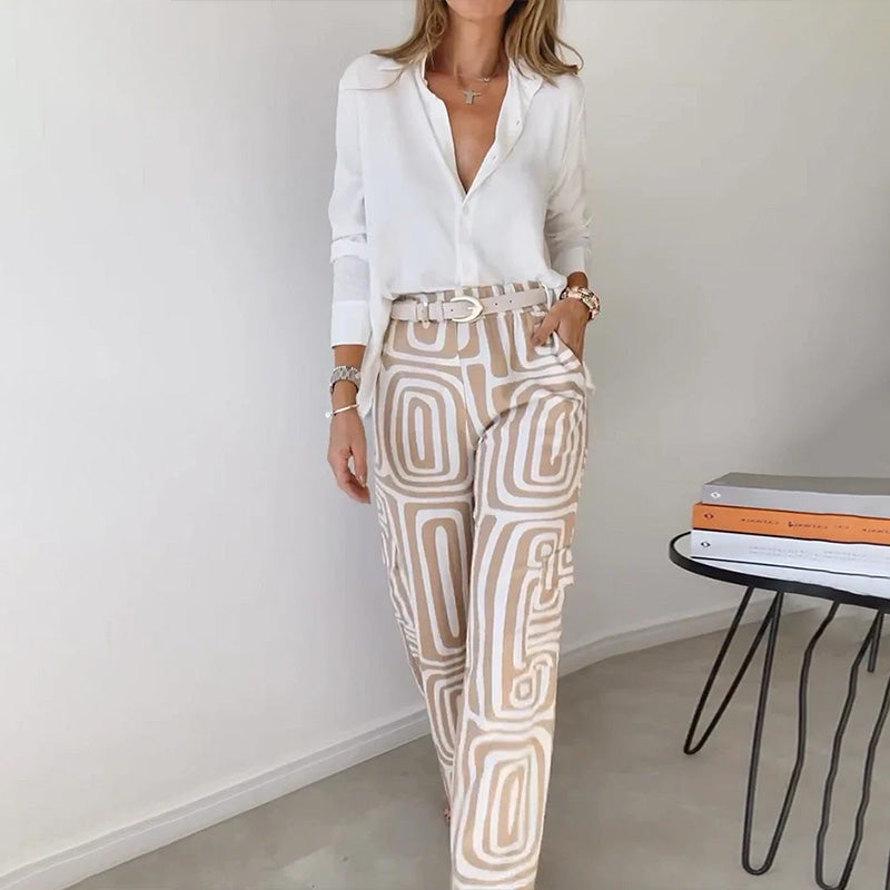 Women's Sophisticated Two-Piece Top and Trouser Coordinated Set - photo 2