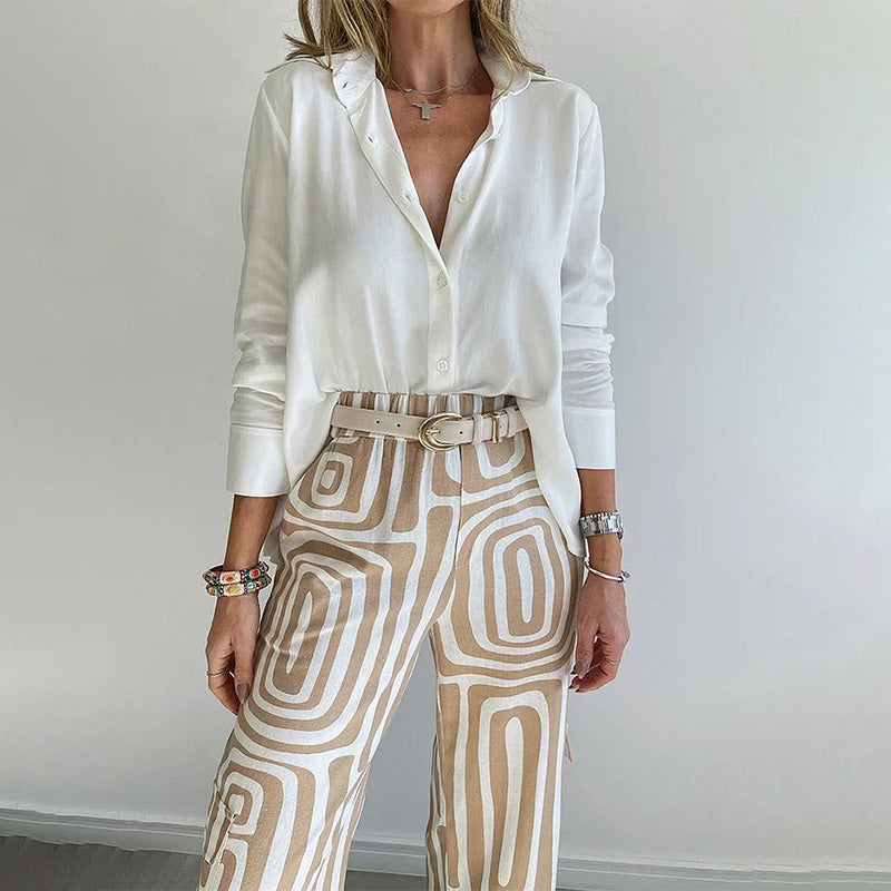 Women's Sophisticated Two-Piece Top and Trouser Coordinated Set - photo 3