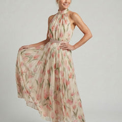 Aurelle | Halter Neck Floral Midi Dress - photo 2