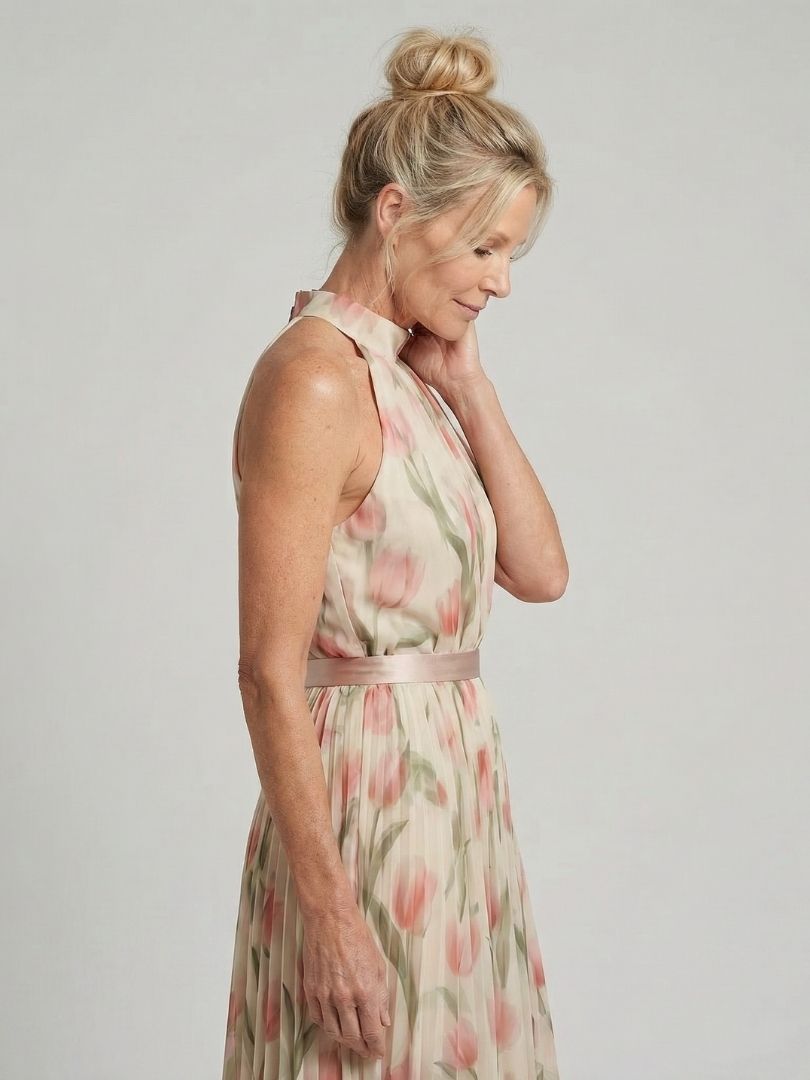 Aurelle | Halter Neck Floral Midi Dress - photo 1