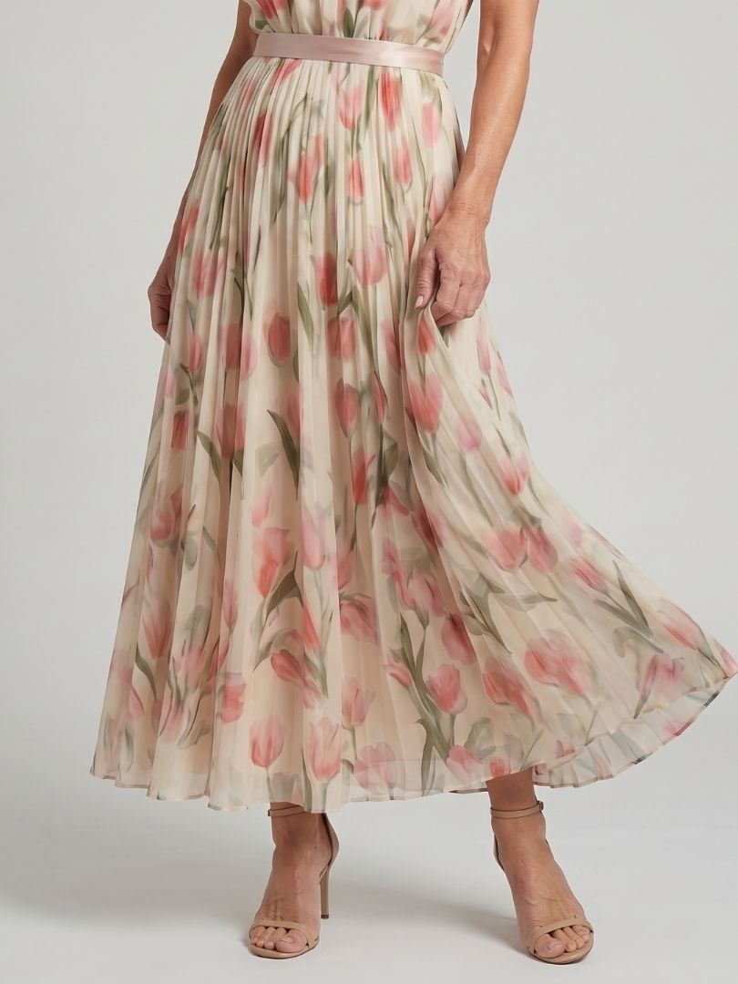 Aurelle | Halter Neck Floral Midi Dress - photo 4