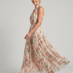 Aurelle | Halter Neck Floral Midi Dress - photo 3