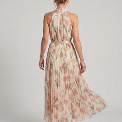 Aurelle | Halter Neck Floral Midi Dress - photo 5
