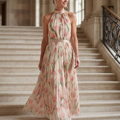 Aurelle | Halter Neck Floral Midi Dress - photo 6