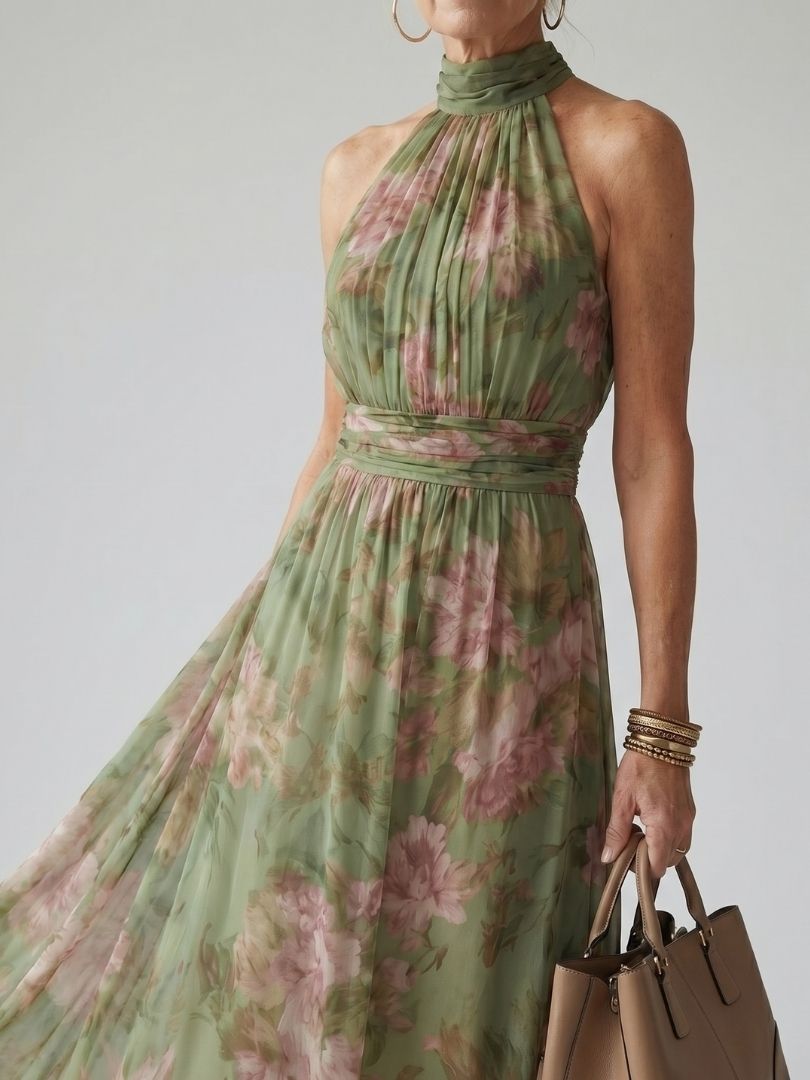 Mirelle | Gathered Halter Midi Dress - photo 1