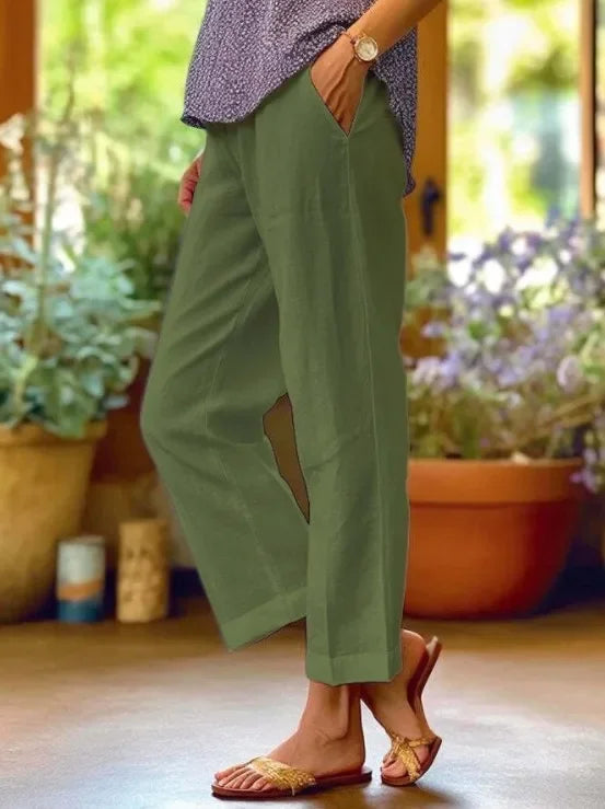 Light Green Beth | Coastal Breeze Wide-Leg Pants for Women