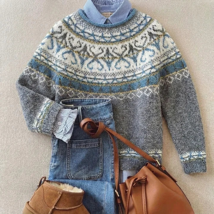 Grey Cheryl™ | Chic Vintage Knit Sweater