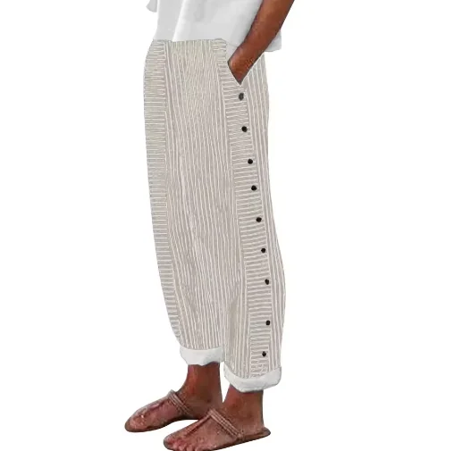 Sharon | Striped Loose Fit Wide-Leg Pants for Women | Summer - photo 2