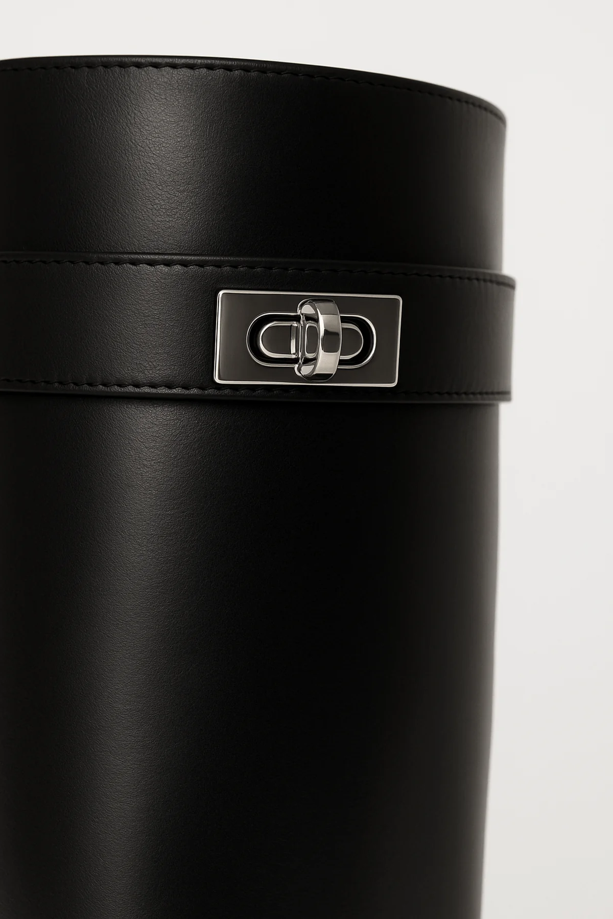 Women's Shark Lock Knee-High Faux Leather Boots - photo 3