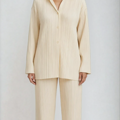 Oversized Pleated Two-Piece Lounge Set - photo 1