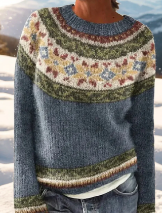 Multicolor ASTRID – WARM SWEATER WITH REFINED NORDIC DETAILS