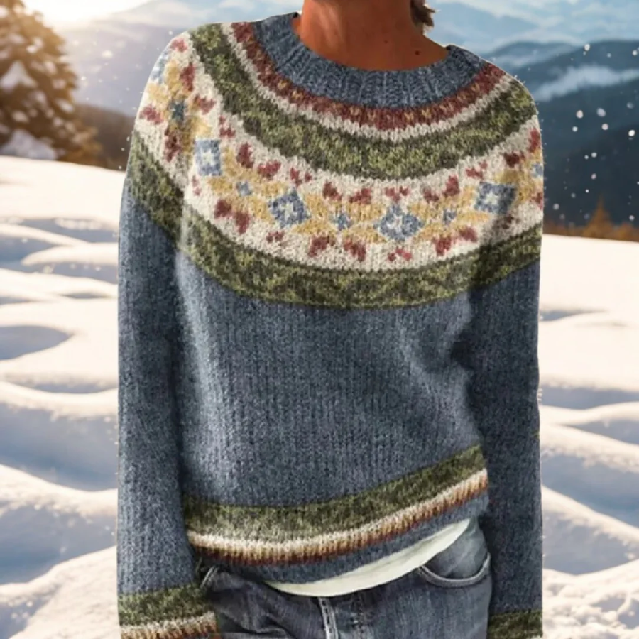 Multicolor ASTRID – WARM SWEATER WITH REFINED NORDIC DETAILS