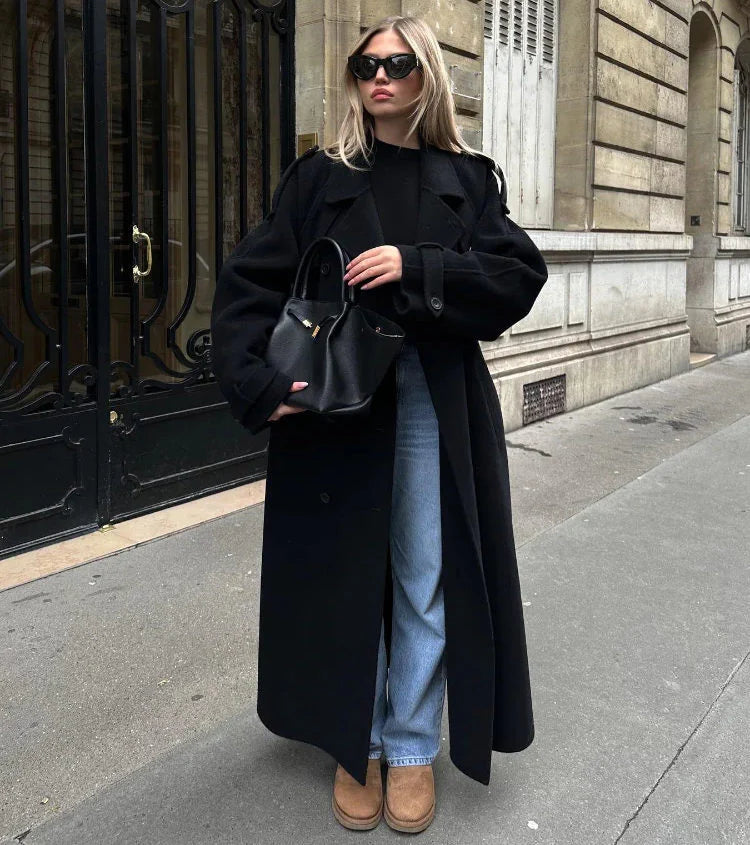 Women’s Double-Breasted Wool Blend Coat - photo 2