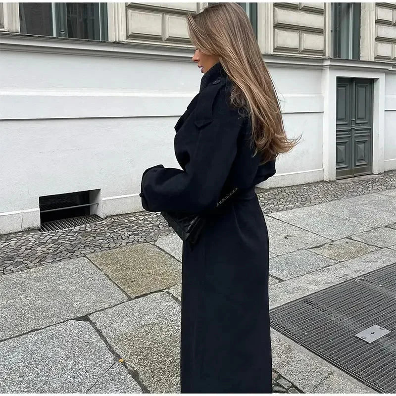 Women’s Double-Breasted Wool Blend Coat - photo 6