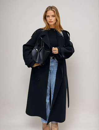 Women’s Double-Breasted Wool Blend Coat - photo 1