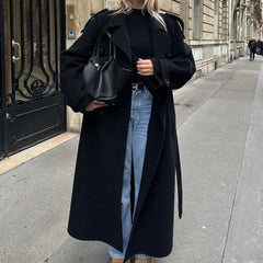Women’s Double-Breasted Wool Blend Coat - photo 7