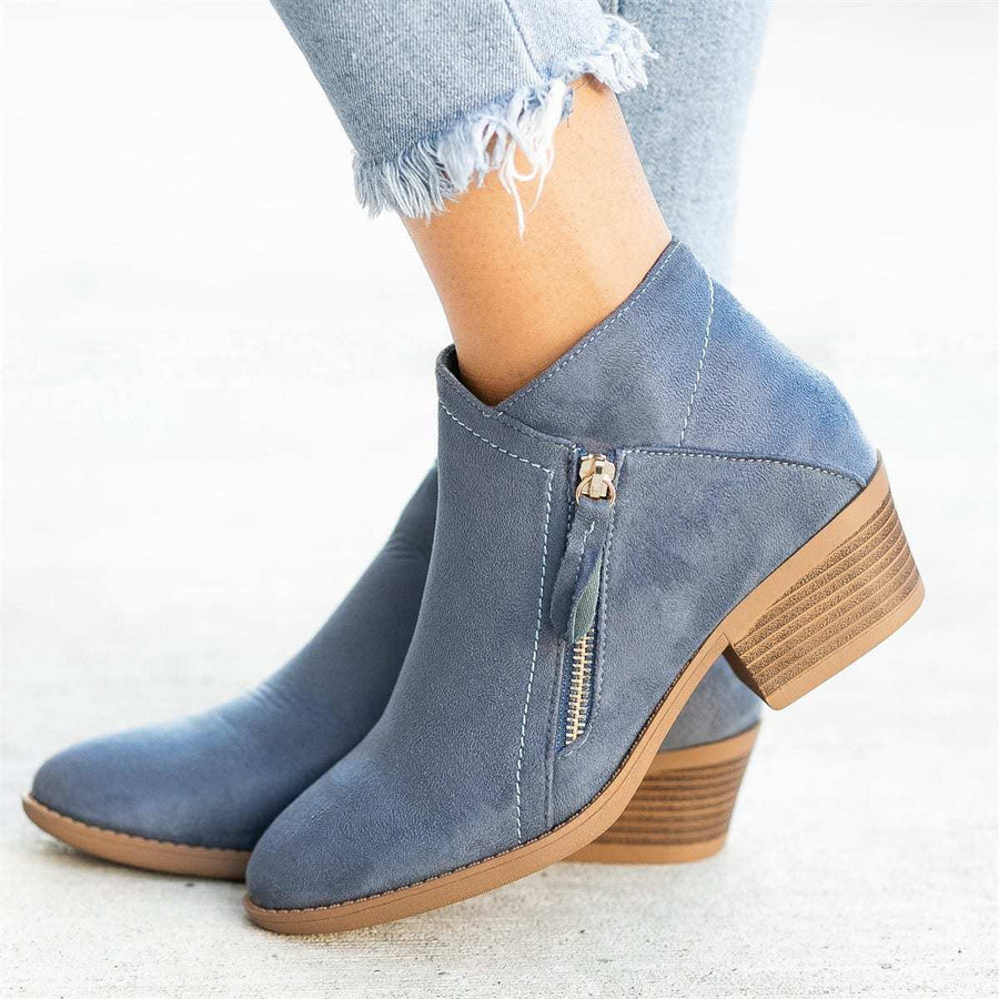 Women's Short Suede Ankle Boots - photo 1