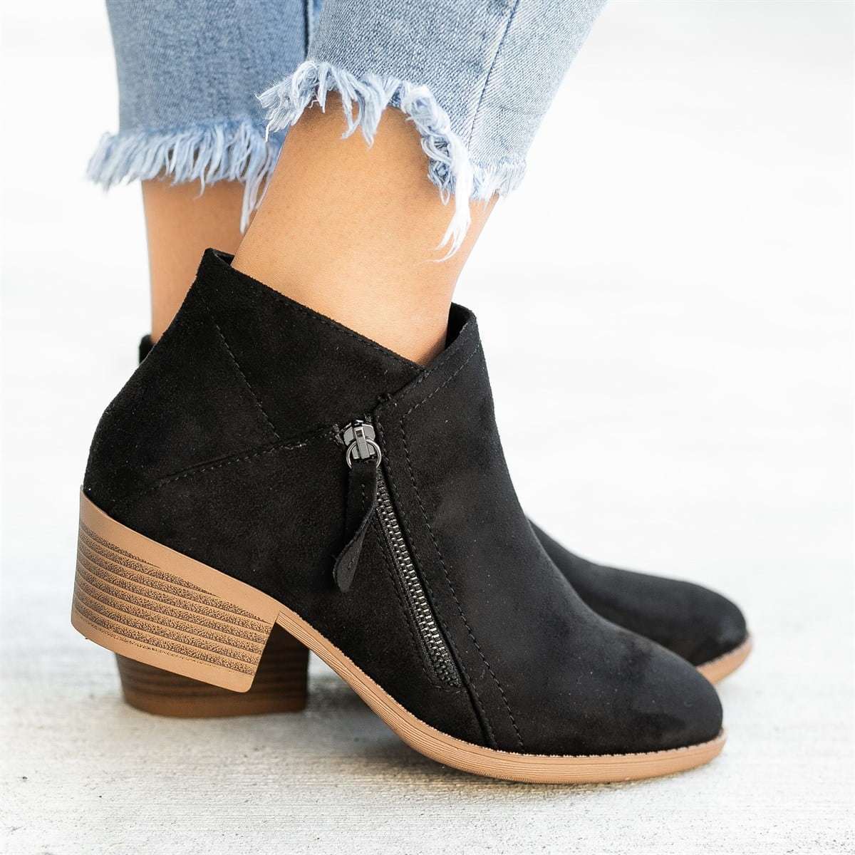 Women's Short Suede Ankle Boots - photo 4