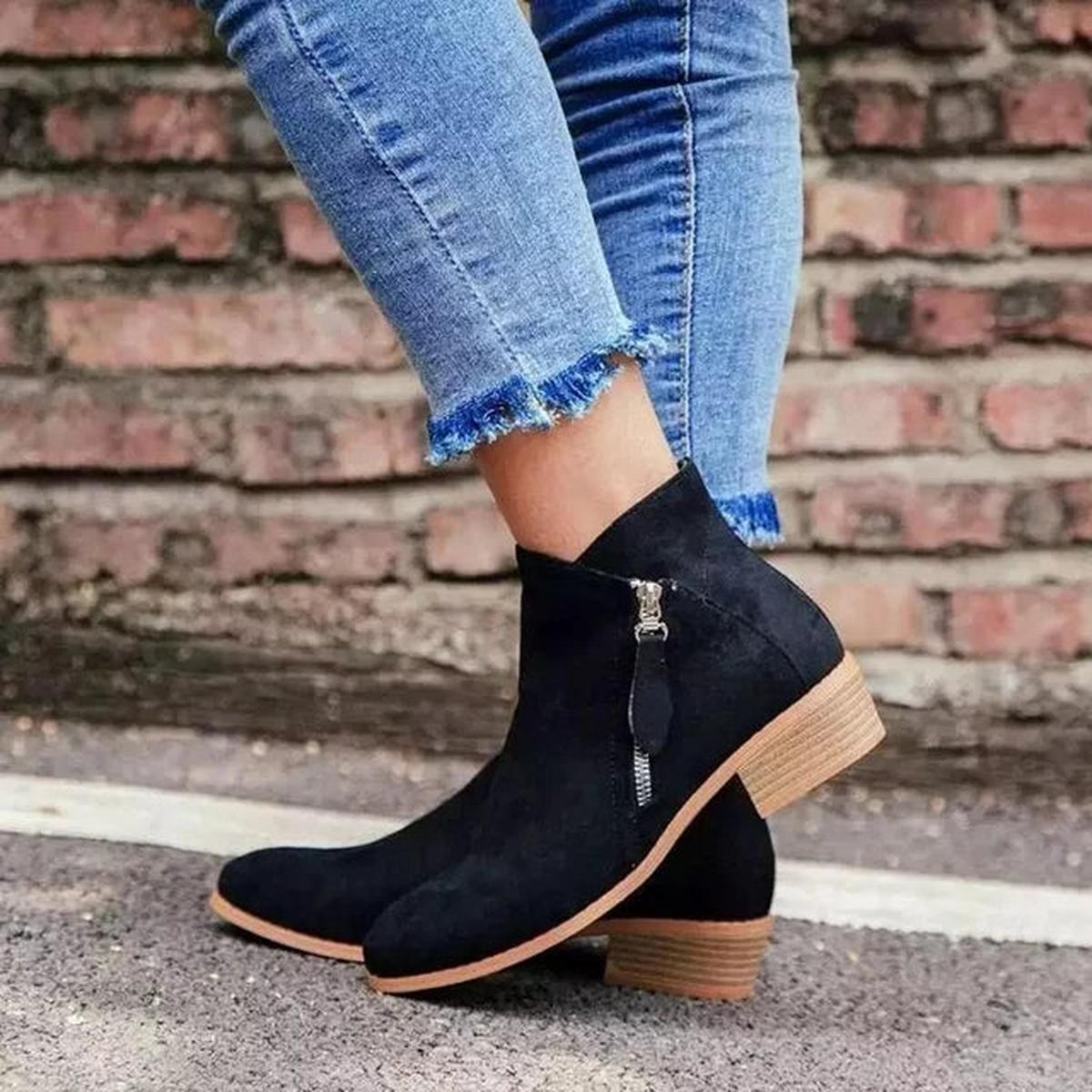 Women's Short Suede Ankle Boots - photo 5