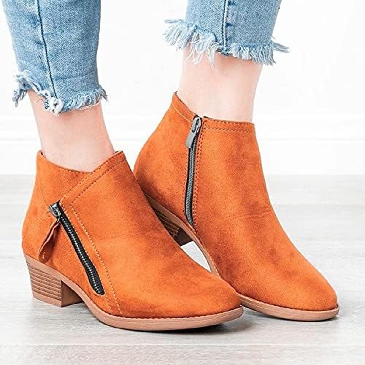 Women's Short Suede Ankle Boots - photo 6