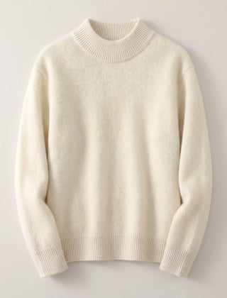 Adele Relaxed Mock Neck Sweater in Cream