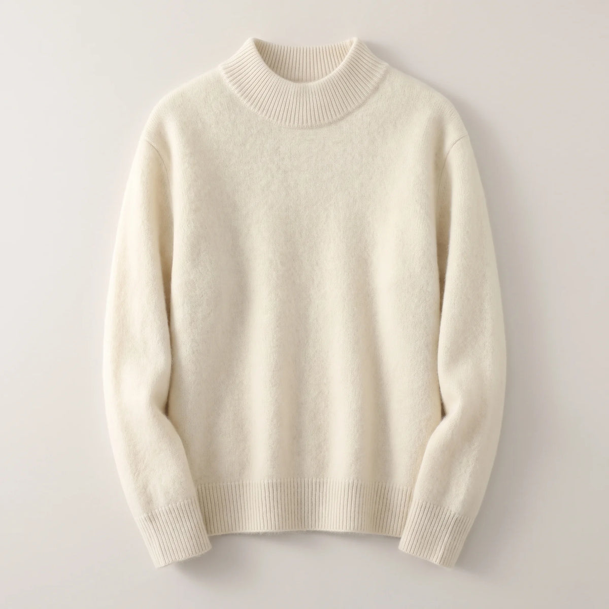 Adele Relaxed Mock Neck Sweater in Cream