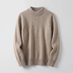 Adele Relaxed Mock Neck Sweater in Brown